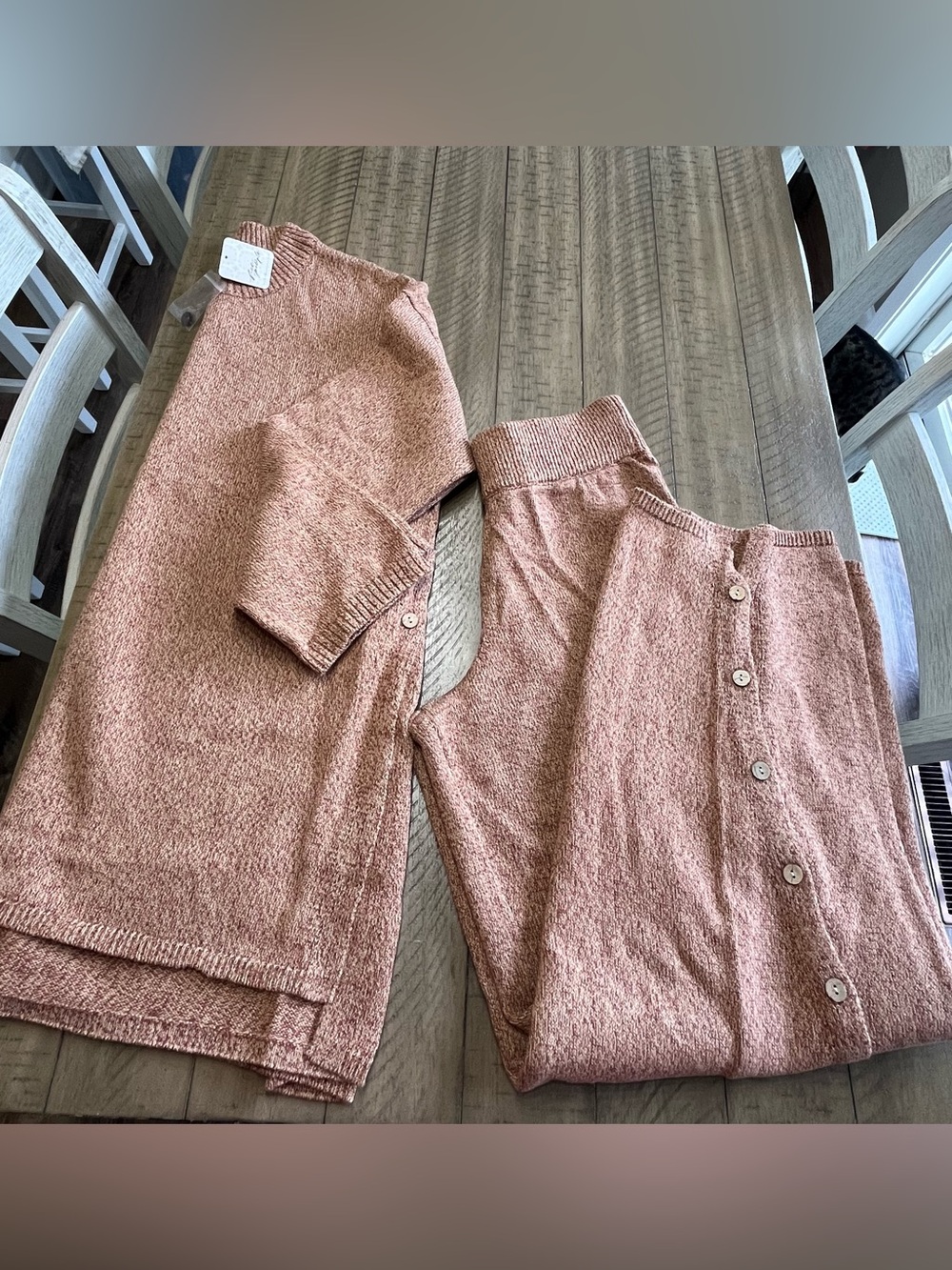 NWT Free People free-est Button Up Sweater Set Chutney Sand, Small